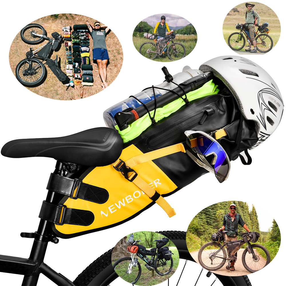 Bike Bag Waterproof 13L Large Capacity Bicycle Saddle Bag Cycling Foldable Tail Rear Bag MTB Road Trunk Bikepacking