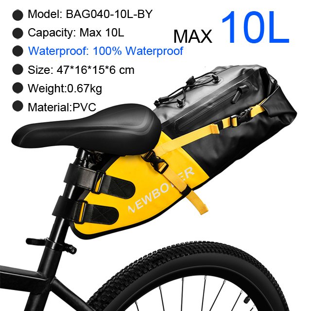 Bike Bag Waterproof 13L Large Capacity Bicycle Saddle Bag Cycling Foldable Tail Rear Bag MTB Road Trunk Bikepacking